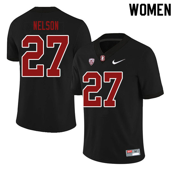Women #27 Beau Nelson Stanford Cardinal College Football Jerseys Sale-Black - Click Image to Close